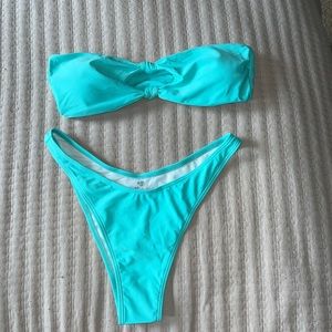 Bright blue bikini